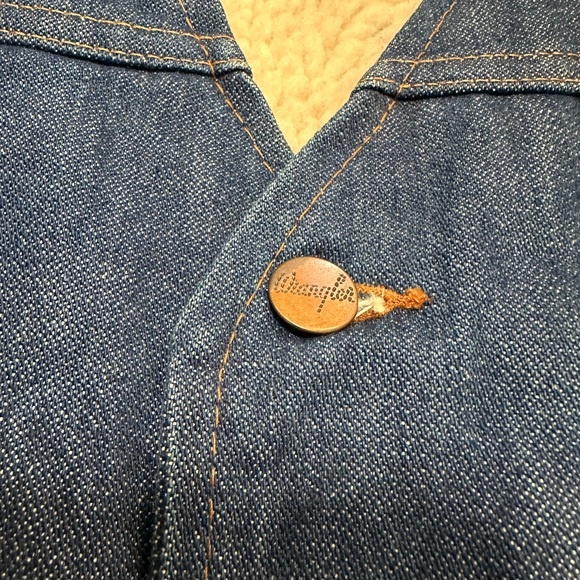 Vintage Wrangler Denim Vest Men Size S Blue Sherpa Lined No Fault VL200NV 70s80s - Picture 8 of 8